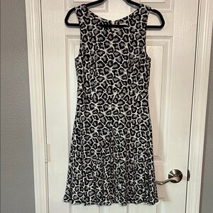 Diane Von Furstenberg Black and White Leopard Mini Dress